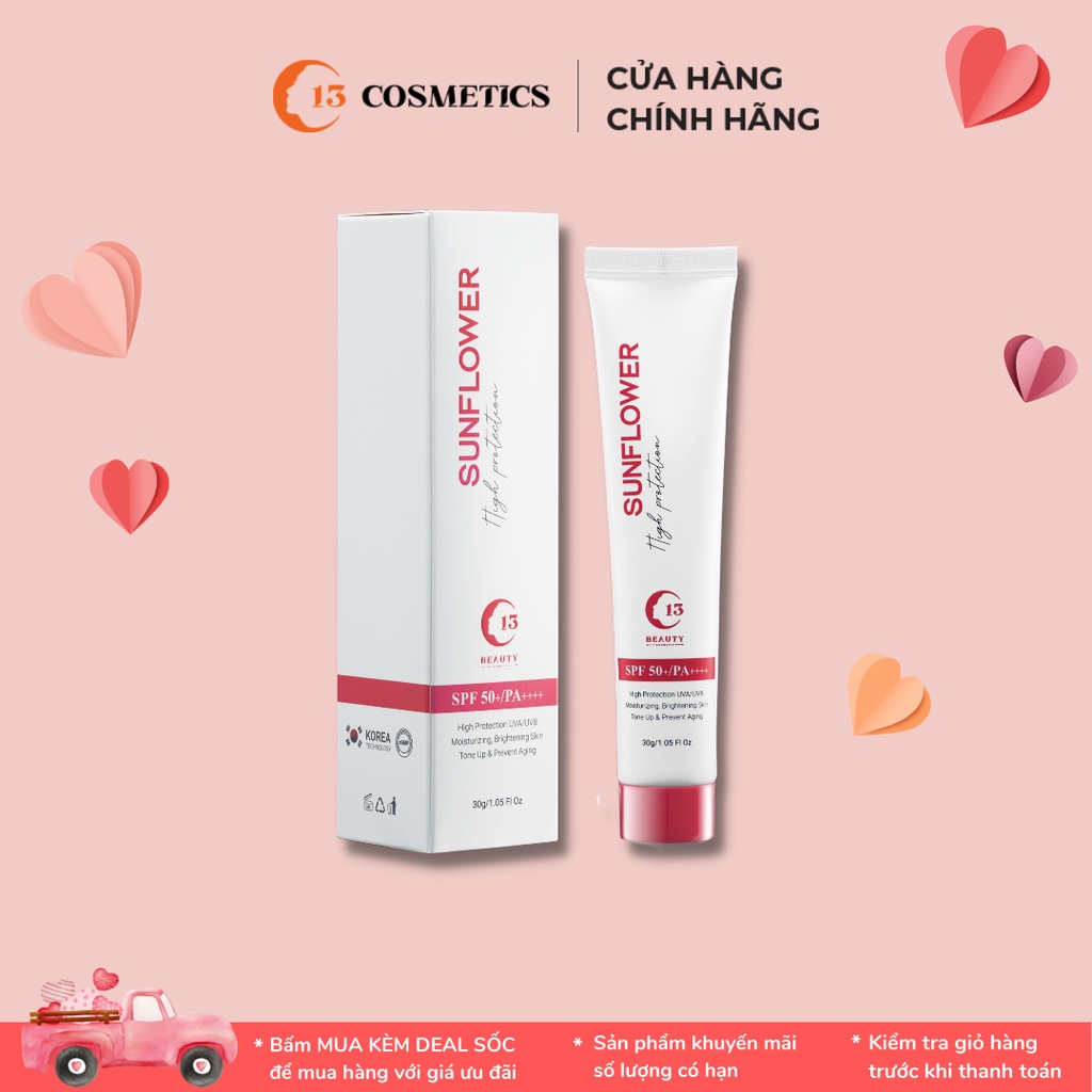 Kem Chống Nắng Dưỡng Ẩm Nâng Tone Sunflower High Protection 30g C13 Cosmetics Thu Trang - Tân Phú