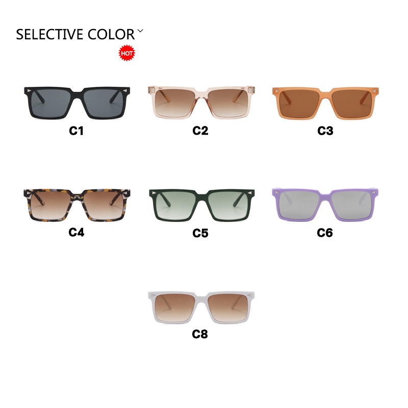 Kính Mát Gọng Vuông Mỏng Chống Tia UV Thời Trang Phương Tây