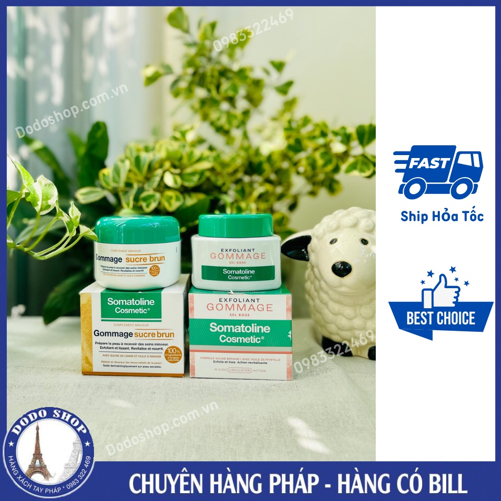 Tẩy da chết toàn thân Somatoline của Pháp, vừa tẩy da chết vừa giúp tan mỡ thừa.