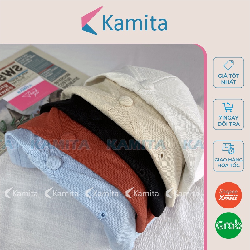 Mũ Lưỡi Trai, Nón Lưỡi Trai KAMITA Thêu Chữ Drew Nam Nữ Hàn Quốc, Nón Kết Đẹp Form Cứng Kaki Cao Cấp Chính Hãng KM27