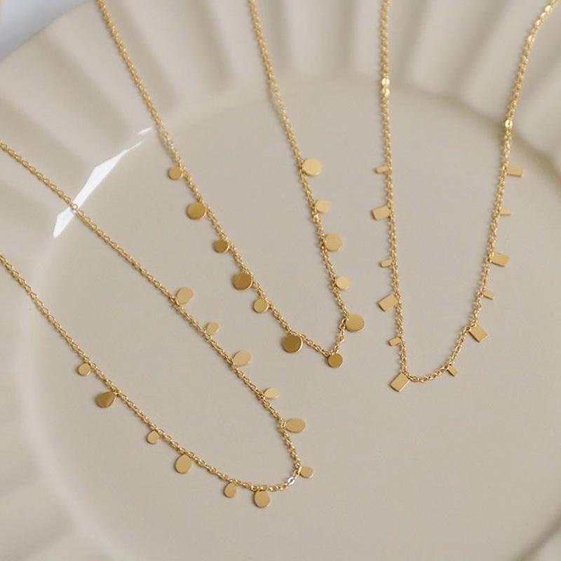 Choker Thép Titan Lên Màu Nhanh | Dây Chuyền Thép Không Gỉ Mặt Tròn / Vuông / Giọt Nước Thời Trang