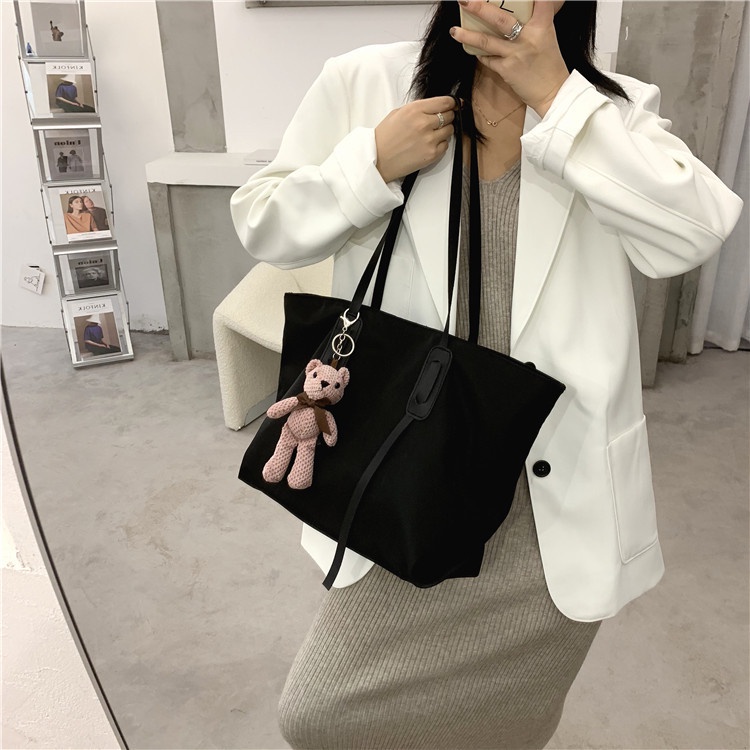 Túi xách công sở to CHIC & CHEAP vải oxford chống thấm nước, phong cách thời trang, đi học, túi tote dáng rộng LMA-0