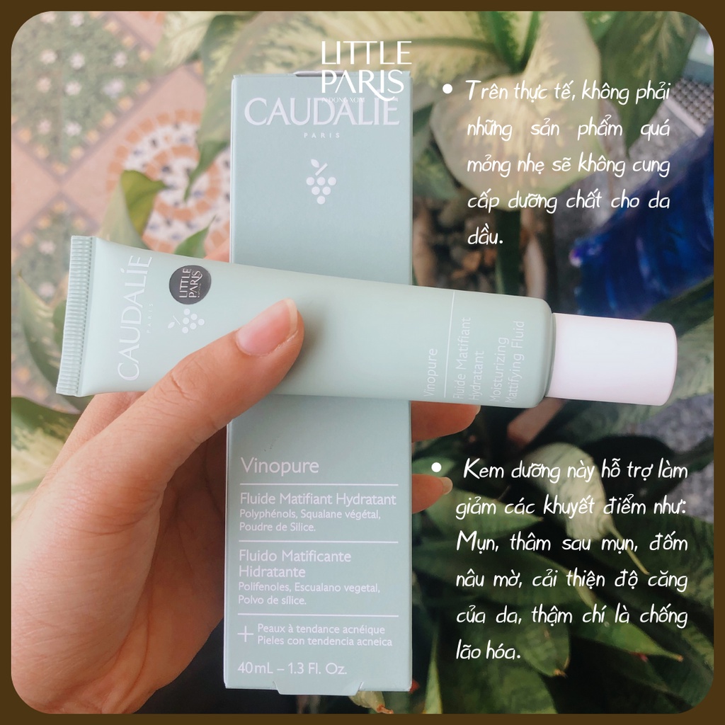 Kem Dưỡng Ẩm Caudalie Vinopure Moisturizing Mattifying Fluid 40ml