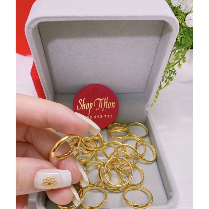 Nhẫn trơn loại 5 phân mạ vàng 24 khắc 9999