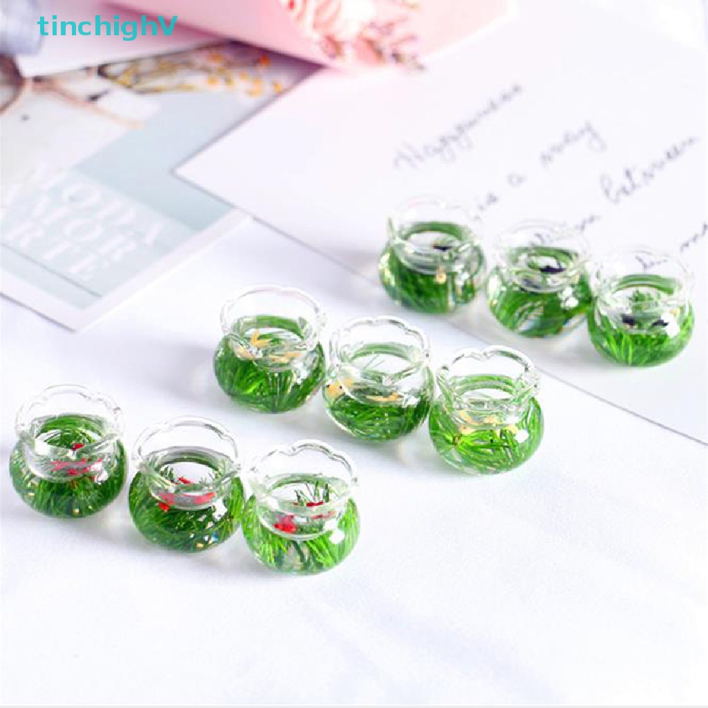 Mô Hình Tô Cá Vàng Mini Bằng Nhựa Resin Tỷ Lệ 1 / 12 Trang Trí Nhà Búp Bê