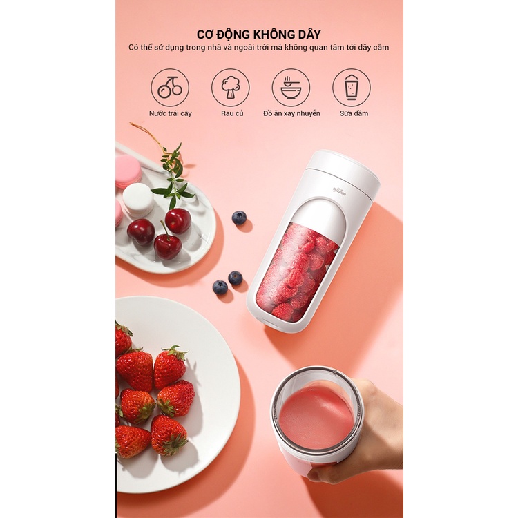 Máy Xay Sinh Tố Cầm Tay Deerma NU30 Pin Sạc Cổng USB | Hàng Chính Hãng | Bảo Hành 6 Tháng | Mimax Store