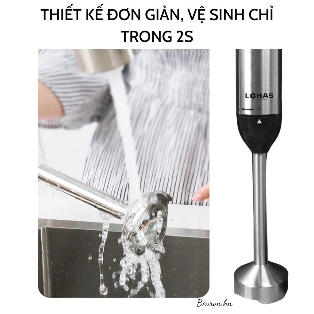 Bộ Máy Xay Cầm Tay Đa Năng 5 in 1 HÀN QUỐC LOHAS LS-328 Máy Xay Thịt, Xay Sinh Tố, Đánh Trứng