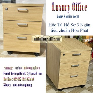 Hộc tủ hồ sơ di động 3 ngăn kéo tiêu chuẩn hòa phát - m3d