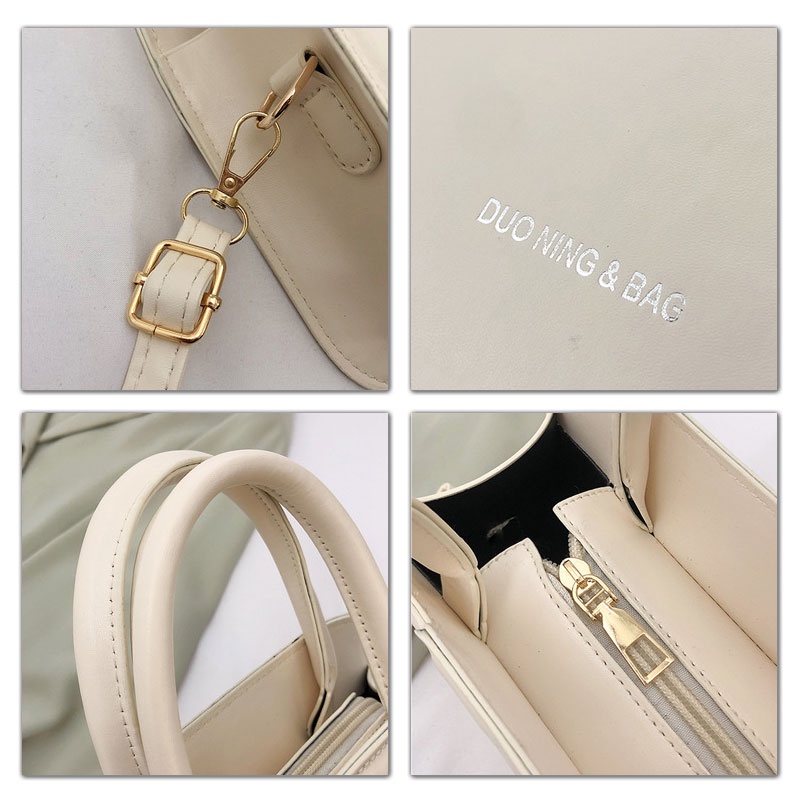 MISCHA Túi Đeo Chéo Da PU Màu Trơn Phong Cách Âu Mỹ Thời Trang Cho Nữ