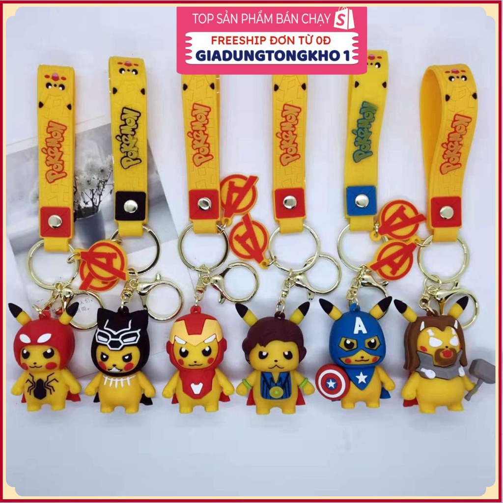 PVN49339 Móc Khóa Mặt Hình Pikachu Hoạt Hình Dễ Thương Giá Rẻ