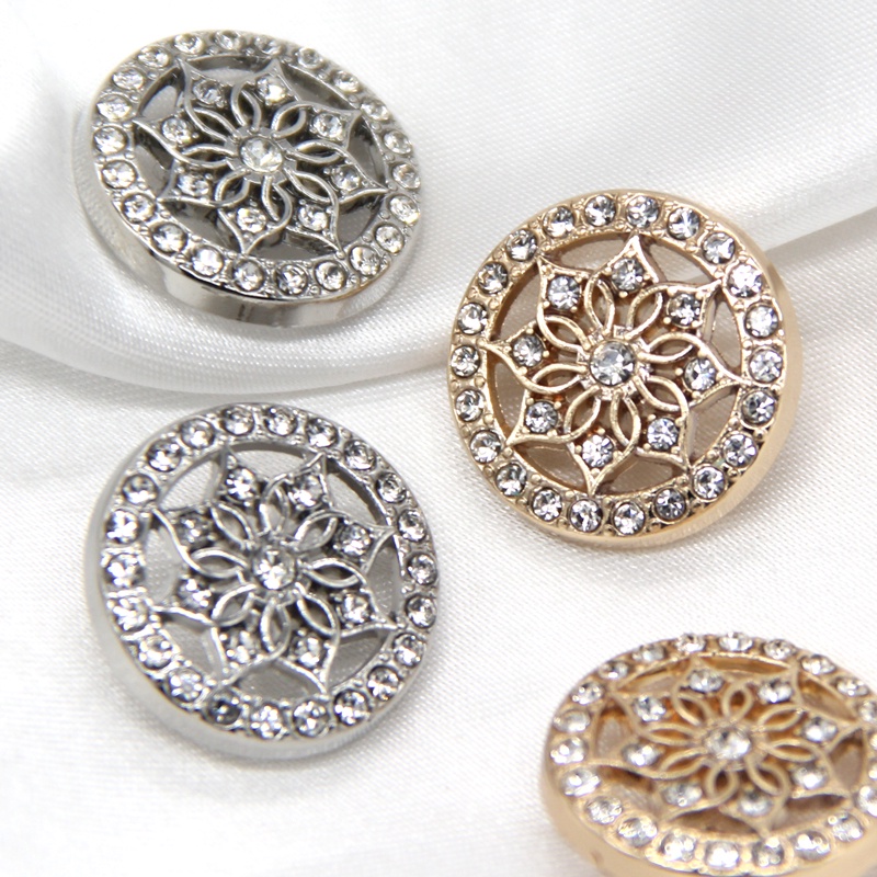 Set 6 Nút Áo Hình Bông Hoa 18 / 20 / 23mm Bằng Kim Loại Tiện Dụng