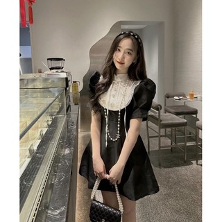 Đầm Tacta Phối Cổ Trắng Dáng Tiểu Thư Hàng Thiết Kế Mã MM1
