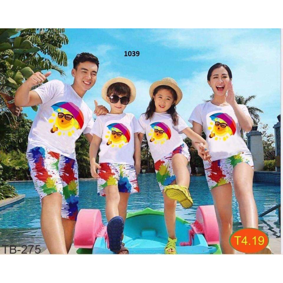 {giá sỉ} Áo gia đình đi biển ,đồng phục nhóm lớp 3/4/5 người thun cotton mềm mịn giá rẻ vô địch