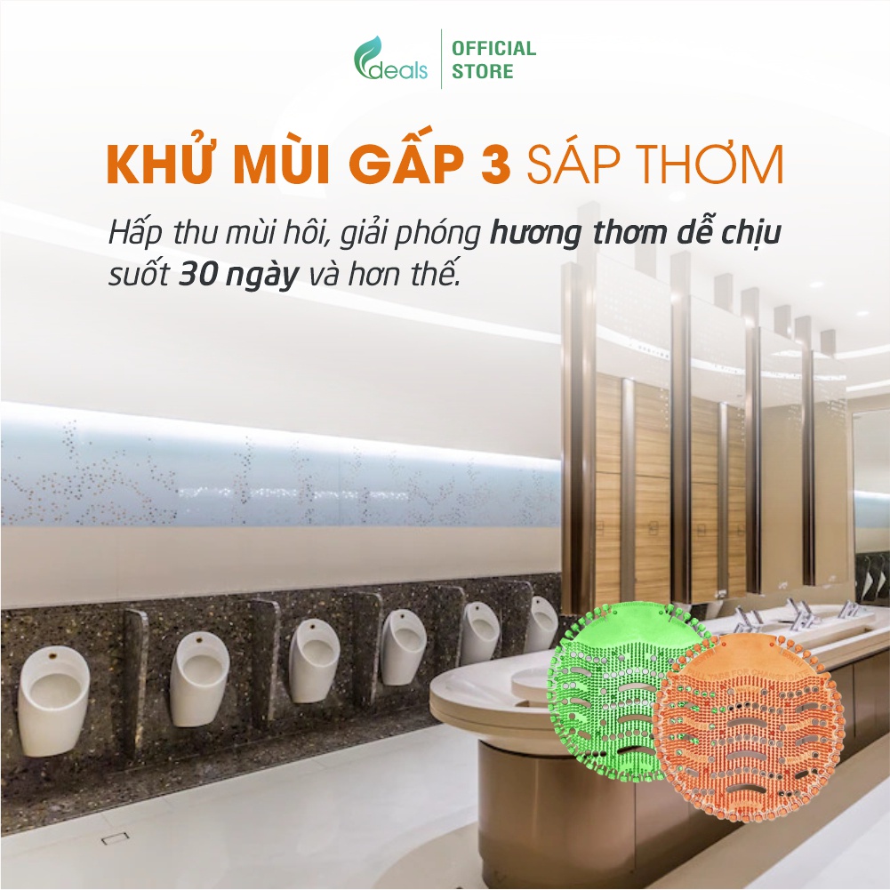 Combo 10 Tấm Lót Khử Mùi Bồn Tiểu ECODEALS Wave Fresher - Khử mùi vượt trội 30 ngày - Mùi ngẫu nhiên