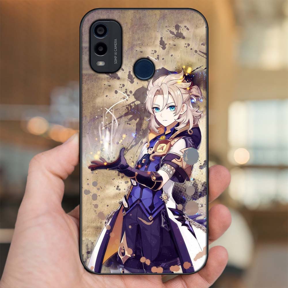 Ốp lưng Nokia G11 Plus viền đen in hình Albedo Genshin Impact