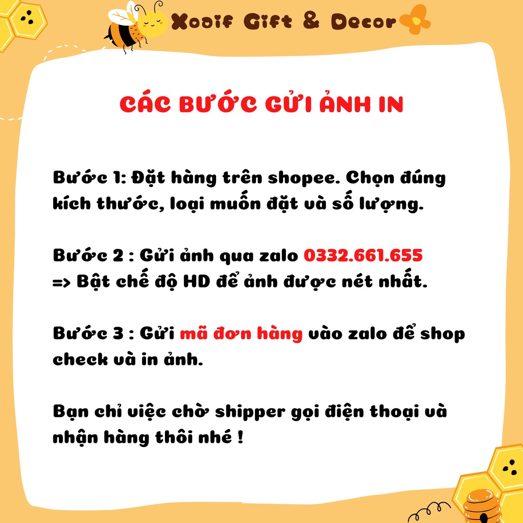 In ảnh từ điện thoại ra theo yêu cầu 6x9 cm ép plastic ép lụa