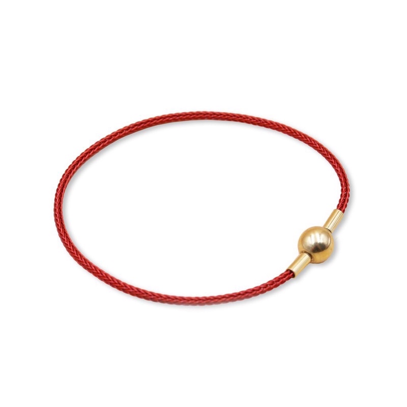 Vòng tay dây cước đeo charm khoá mạ vàng dây 2mm