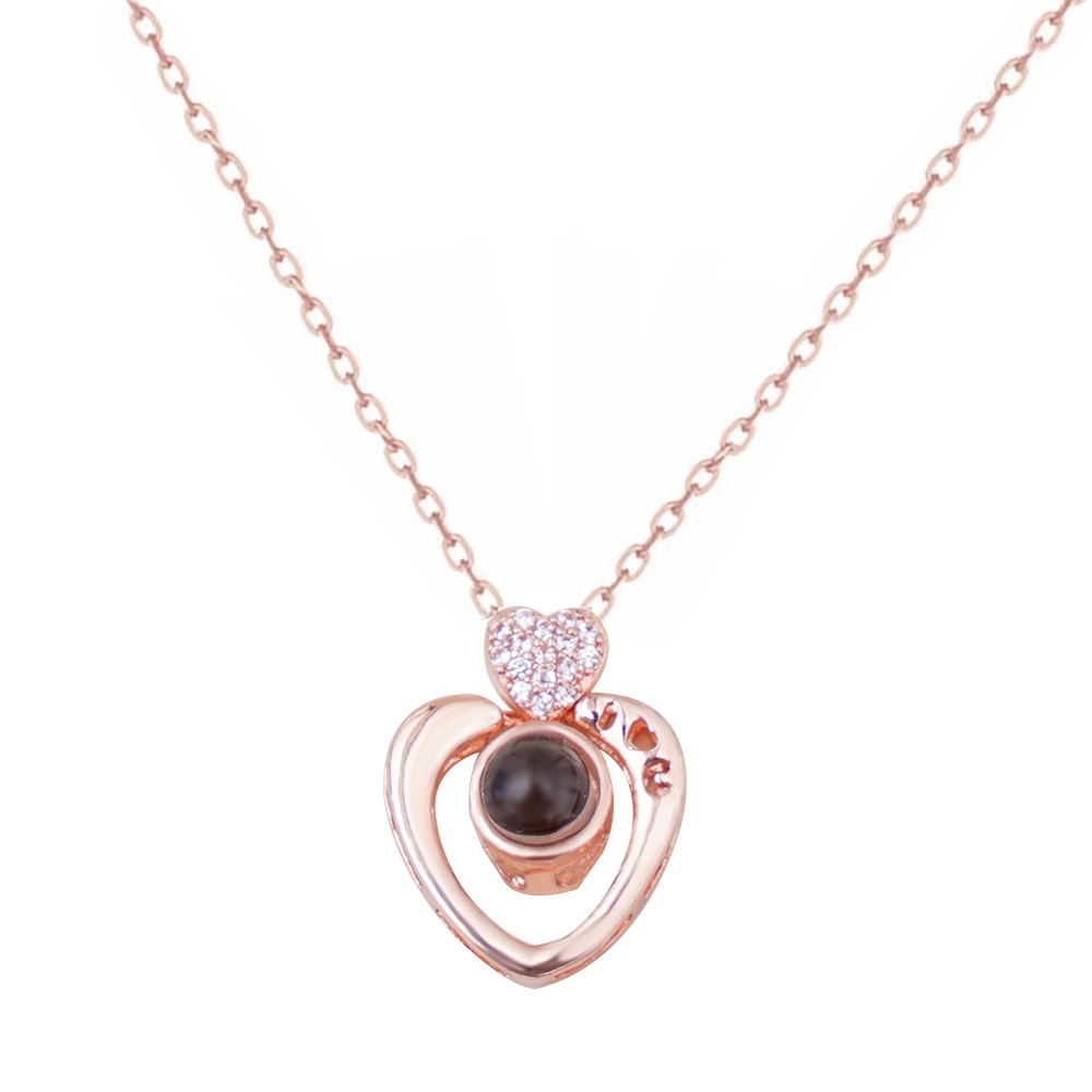 Vòng cổ Mặt Máy Chiếu I Love You 100 Ngôn Ngữ Độc Đáo Cho Cặp Đôi