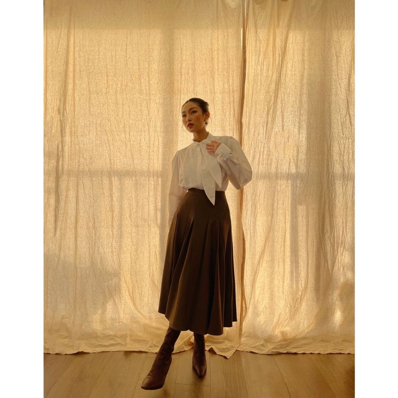 Chân váy midi xòe HUONG BOUTIQUE - HBZ359