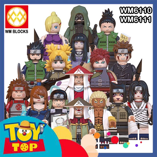 Đồ chơi lắp ráp mini Naruto nhẫn giả ninja làng lá Hokage Kage Gaara các mẫu shinobi xếp hình WM6110 WM6111