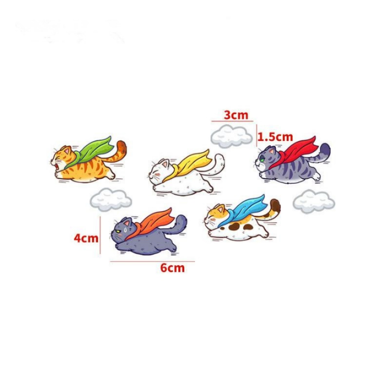 Miếng Dán Trang Trí Xe Hơi Hình Mèo Hoạt Hình Dễ Thương Bằng PVC Chống Thấm Nước