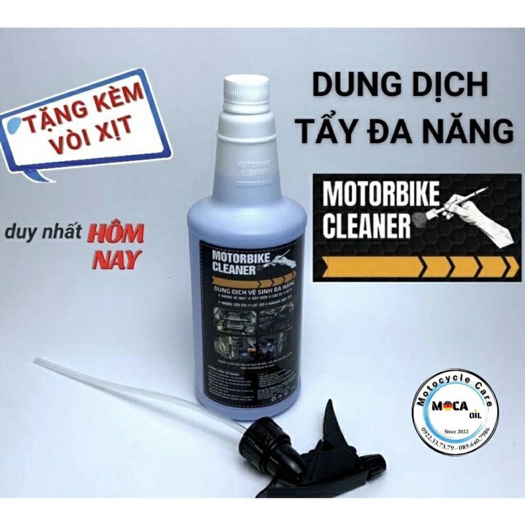 Dung dịch tẩy rửa ĐA NĂNG Motobike Cleaner lốc máy,nhông sên dĩa, dây điện sườn xe dành cho ôtô, xe máy tặng  bàn chải