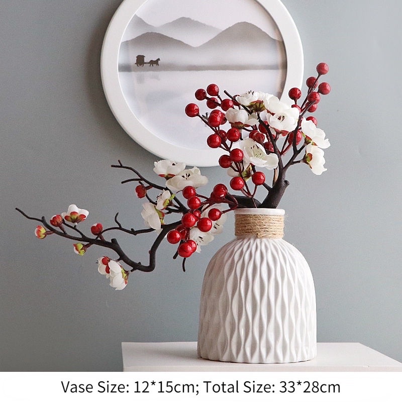 BÌNH KÈM HOA MAI - ĐÀO ĐÔNG SỊN