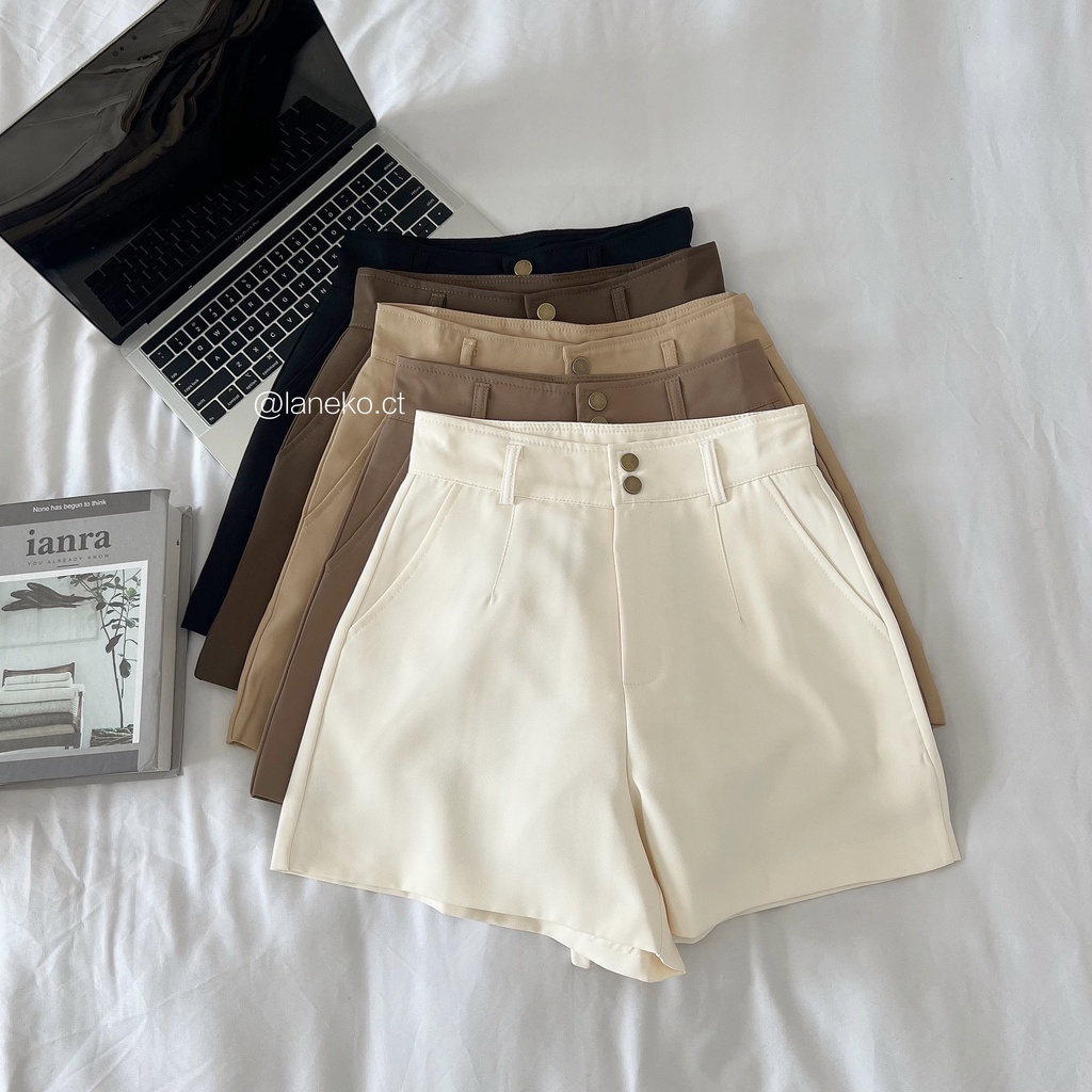 Short âu nút đôi + belt Laneko 5 màu