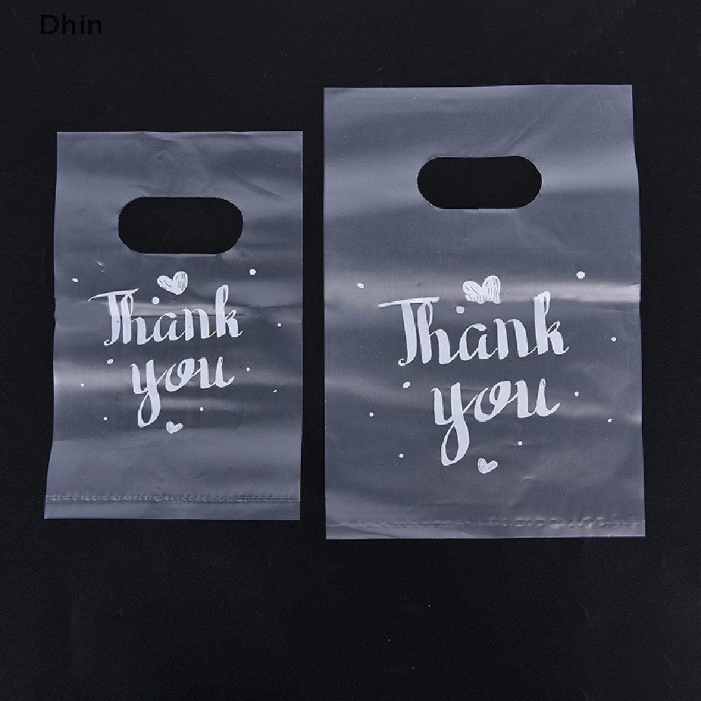 Set 100 Túi Nhựa Mini Đựng Kẹo In Chữ Thank you Dùng Trong Tiệc Cưới