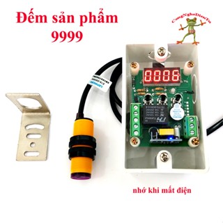 Bộ đếm sản phẩm 220v led 4 số có relay, báo còi , led báo, nhớ khi mất điện