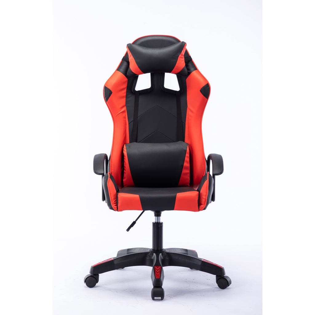 màu đỏ Ghế chơi game Dành cho game thủ, độ cao có thể điều chỉnh và xoay tròn no massage
