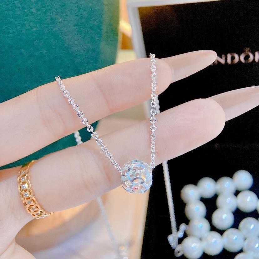 Dây chuyền hoa phay Ý cao cấp Mix mặt nạm đá thời trang