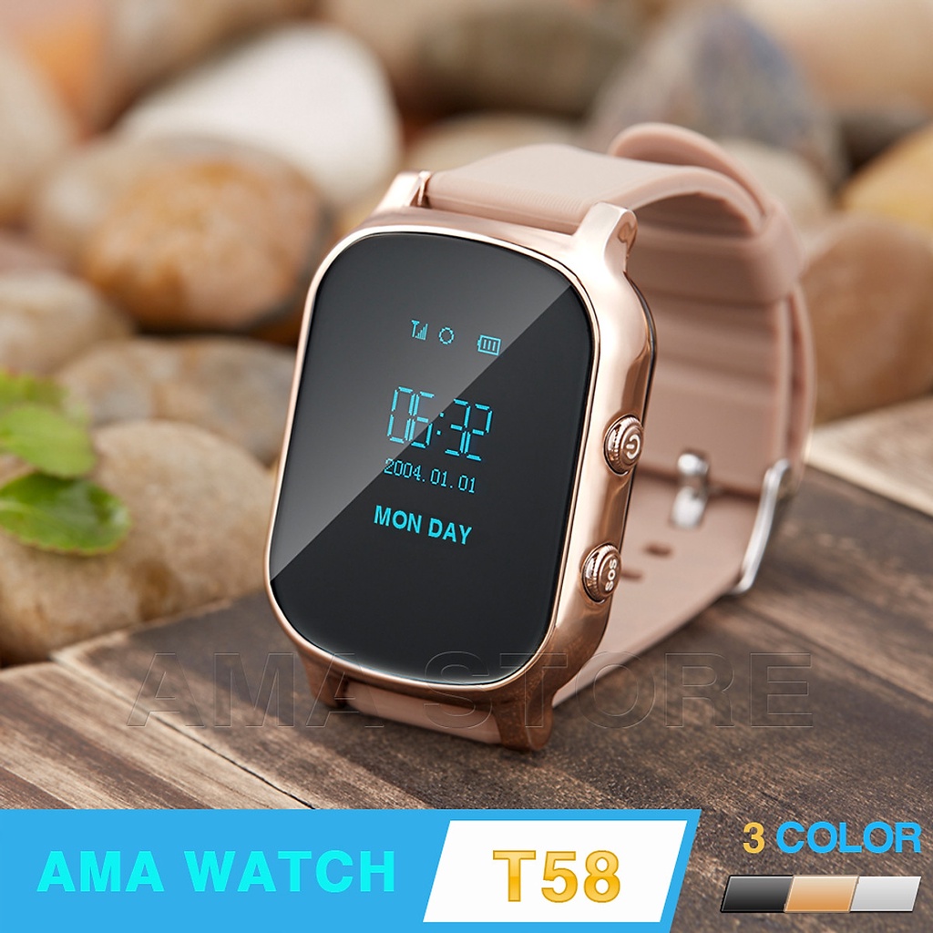 Đồng hồ Định vị Chính xác GPS Gắn Sim Độc lập Thiết bị đeo Thông minh Nhỏ gọn cho Mọi lứa tuổi Model T58 Hàng chính hãng