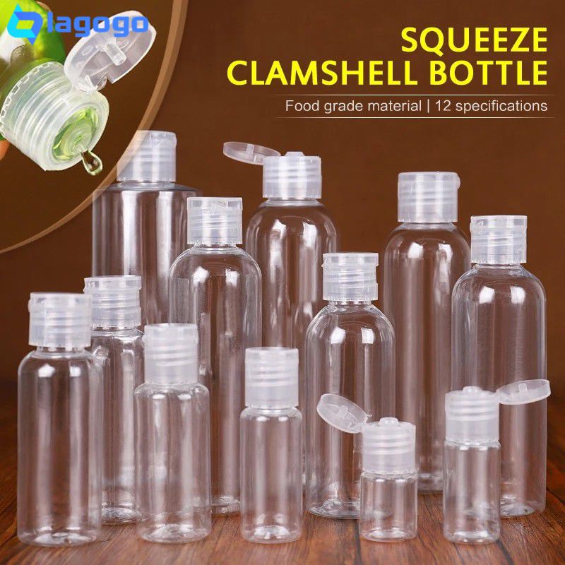 Chai Rỗng PET Nước Hoa Du Lịch Cầm Tay Chai Nhựa Trong Suốt Phễu Nhỏ 5ML/10ML/15ML/30ML/50ML/100ML Lago
