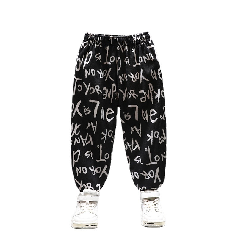 Quần dài YAOEENH dáng rộng lót lông cừu dày dặn họa tiết kẻ sọc thời trang thu đông dành cho trẻ em 90-160cm