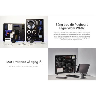 Bảng treo đồ Pegboard HyperWork PG-02 ( Bảng kim loại, chân kẹp bàn, 14 phụ kiện đi kèm)