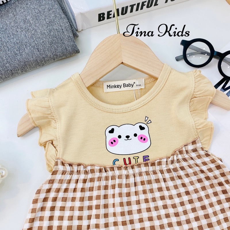 Váy Thun Lạnh Minky Mom Cho Bé Gái Mặc Nhà Đi Học Đi Chơi Siêu Xinh