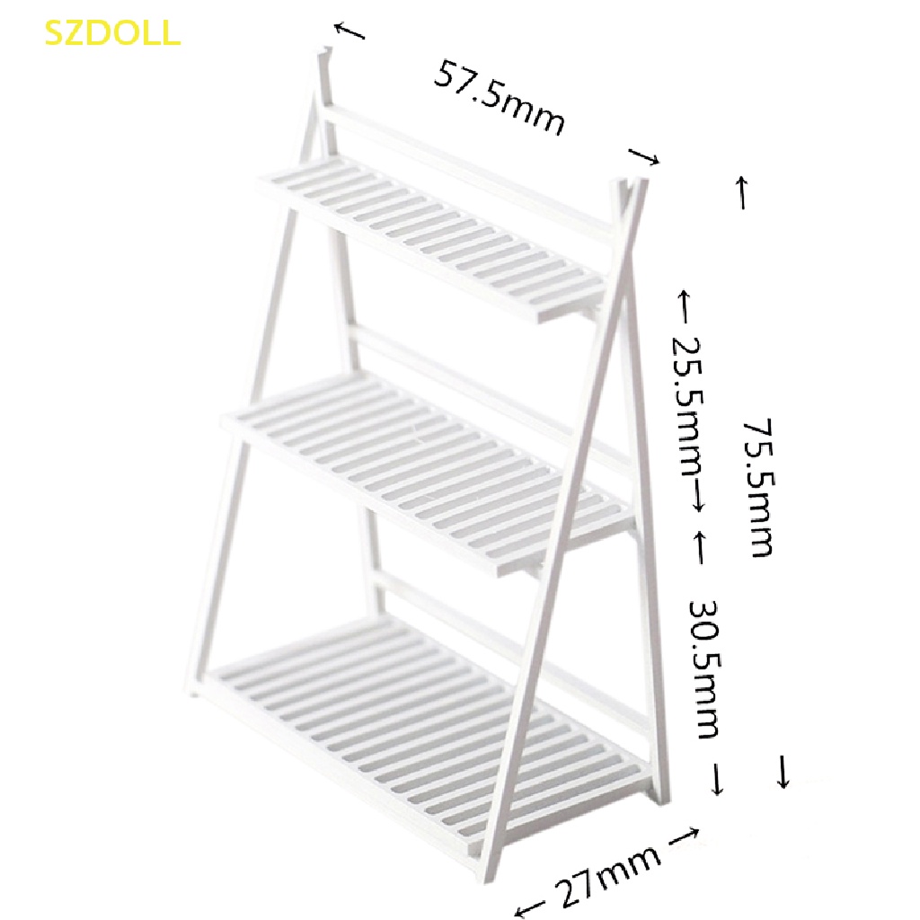 Kệ Sách Ba Tầng Mini Trang Trí Nhà Búp Bê Tỉ Lệ 1: 12