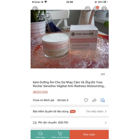 Kem dưỡng ẩm & trẻ hoá da cho da nhạy cảm YVES ROCHER Rocher Anti-Redness Moisturizing Cream từ Châu Âu- CH Ireland