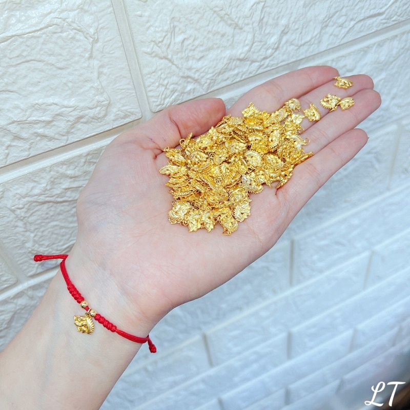 Charm hồ ly tình duyên 10k,Vòng tay chỉ đỏ may mắn hồ ly Au 10k Minh Tâm Jewelry