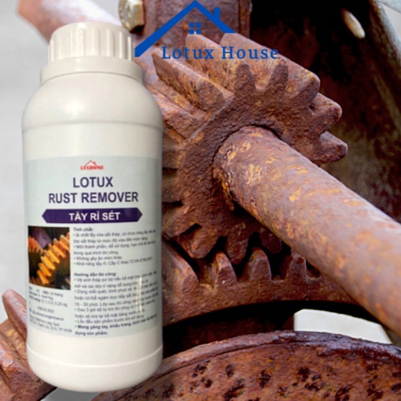 Nước tẩy rỉ sét trên kim loại, sắt thép LoTux Rust Remover, giảm thiểu quá trình oxi hóa trên vật liệu xây dựng