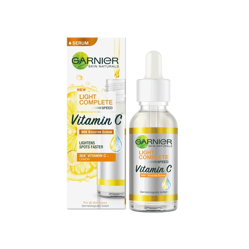 Serum Garnier dưỡng sáng, mờ thâm Bright Complete 30x Vitamin C Booster 30ml