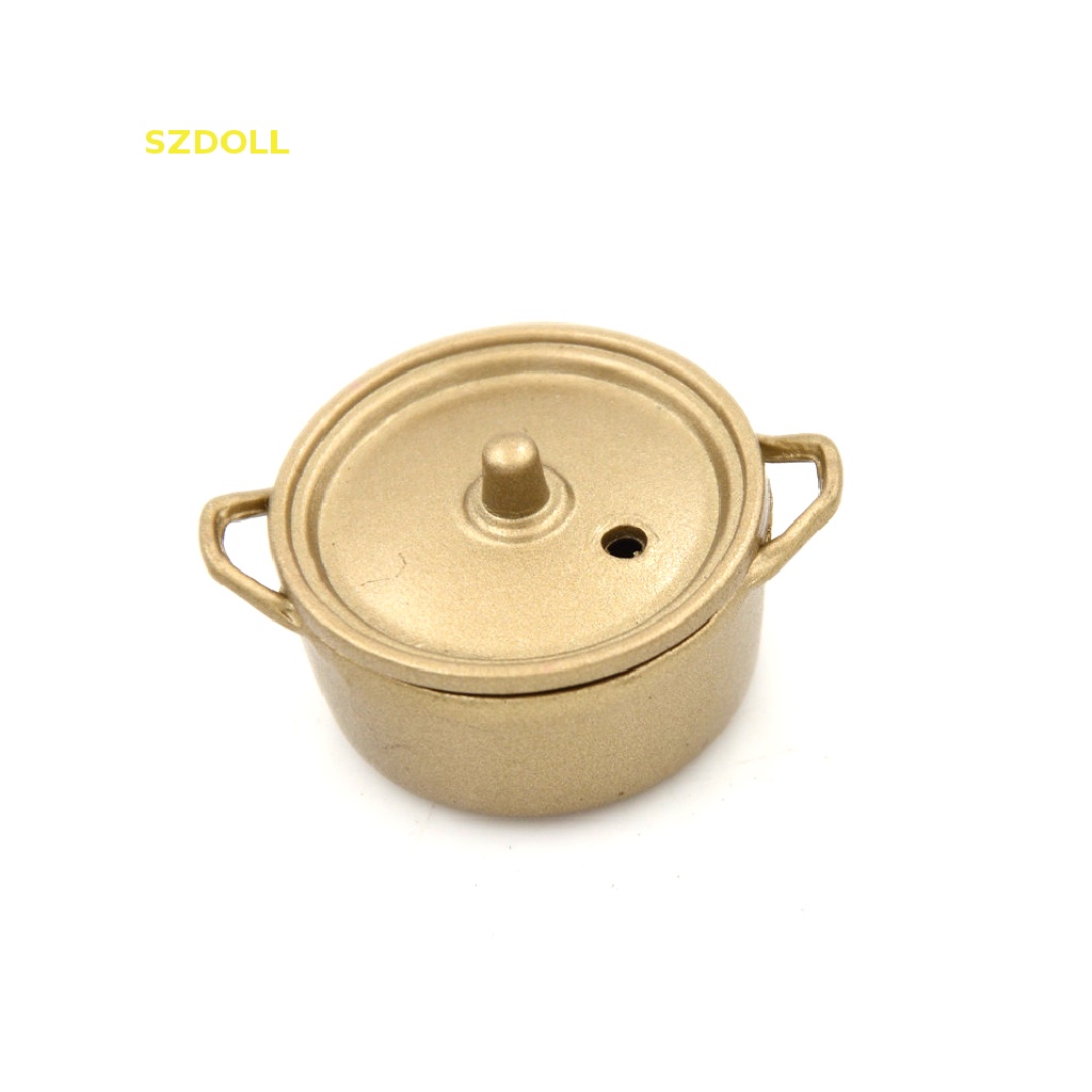 Nồi Hầm Thức Ăn Bằng Kim Loại Tỉ Lệ 1: 12 Trang Trí Nhà Búp Bê