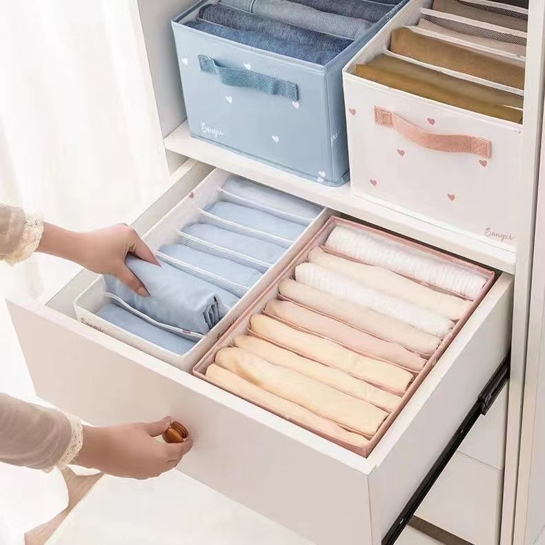 Clothes Pants Storage Gadget New Fabric Craft Hard Board Storage Box Student Dormitory Wardrobe Unde