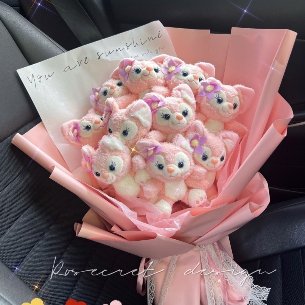 Bó Hoa Nhồi Bông Hình Chú Gấu Hoạt Hình Dễ Thương Dùng Làm Quà Tặng Sinh Nhật Cho Bé
