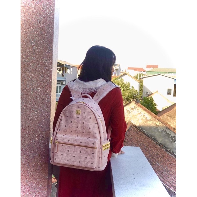 Balo thời trang nam nữ lót da size 40 đựng vừa A4 laptop Ba lô kèm móc ví