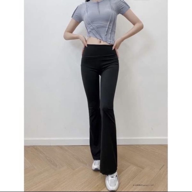 Quần Ống Loe Cạp Cao ,Quần Legging Ống Loe Ôm Dáng Dài