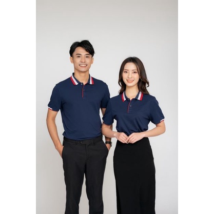 Áo Polo Nam Nữ Hải Anh Thiết Kế Đơn Giản Cổ Viền Thời Trang Xanh Đen 16 - HA17