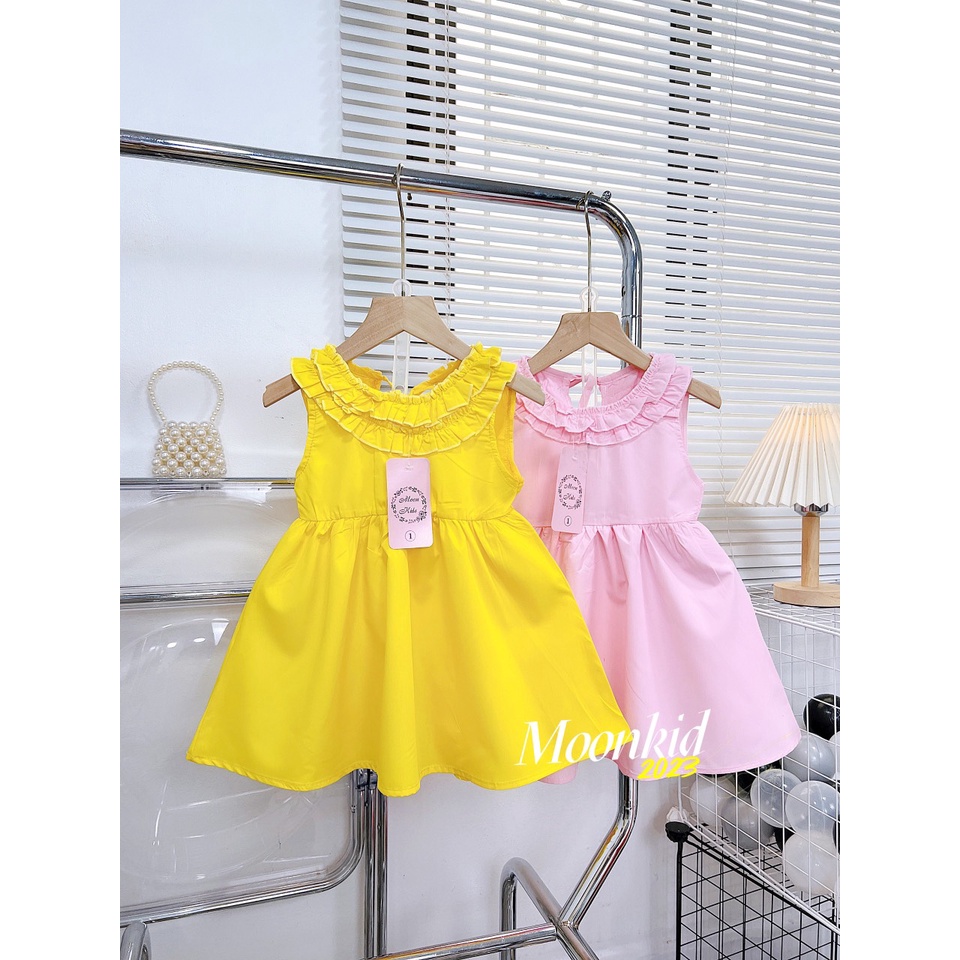 Váy đầm bé gái-Cổ bèo thắt nơ sau lưng siêu đẹp