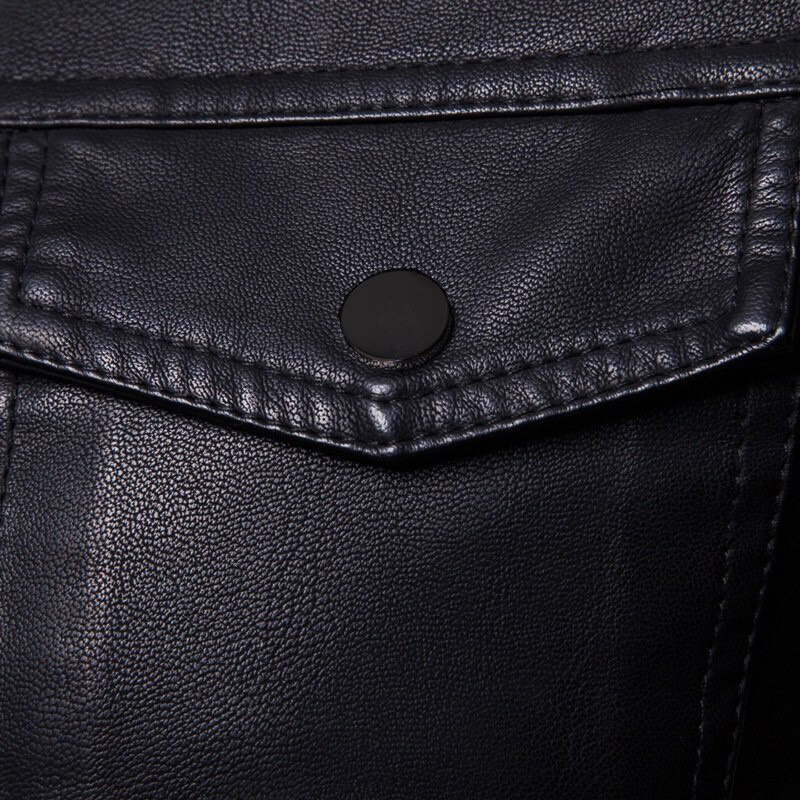 Áo khoác da nam bomber cổ bẻ cao cấp da dầy mẫu mới 2021